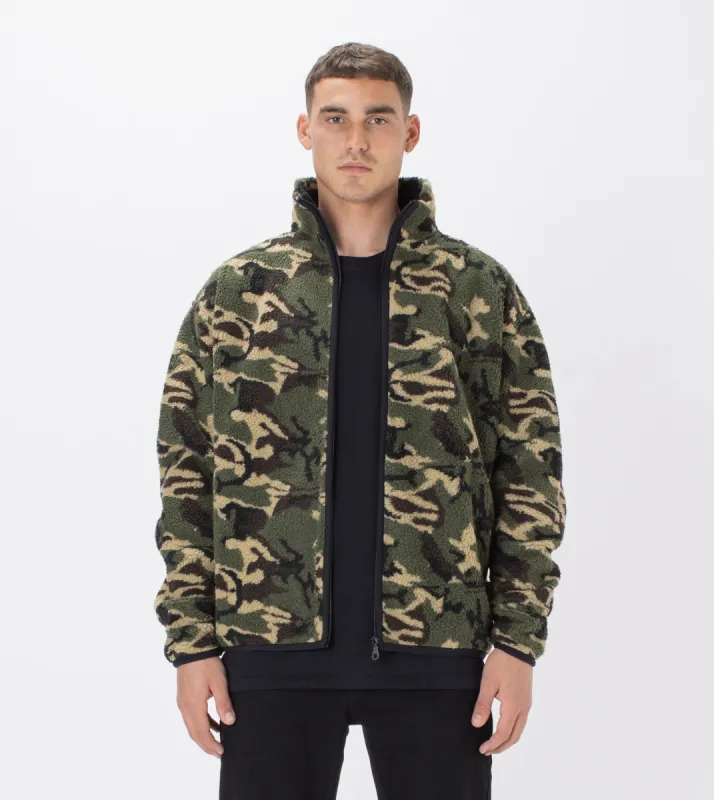 Shearling Track Jacket Dk Camo sold by Zanerobe