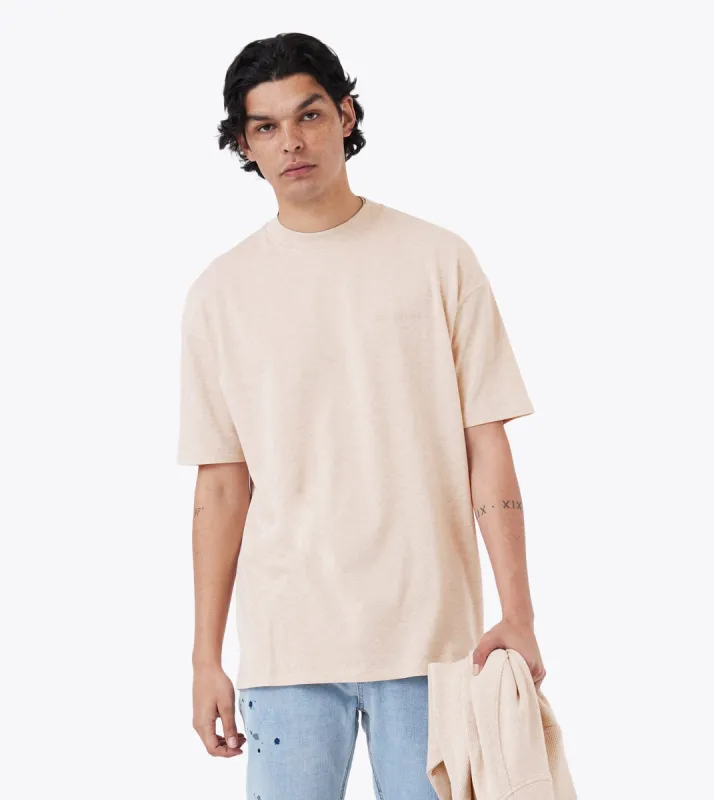 Box ++ Tee Natural Marle sold by Zanerobe