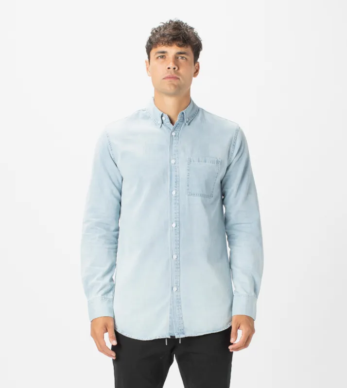 7 Foot Work Denim LS Shirt Original Blue sold by Zanerobe