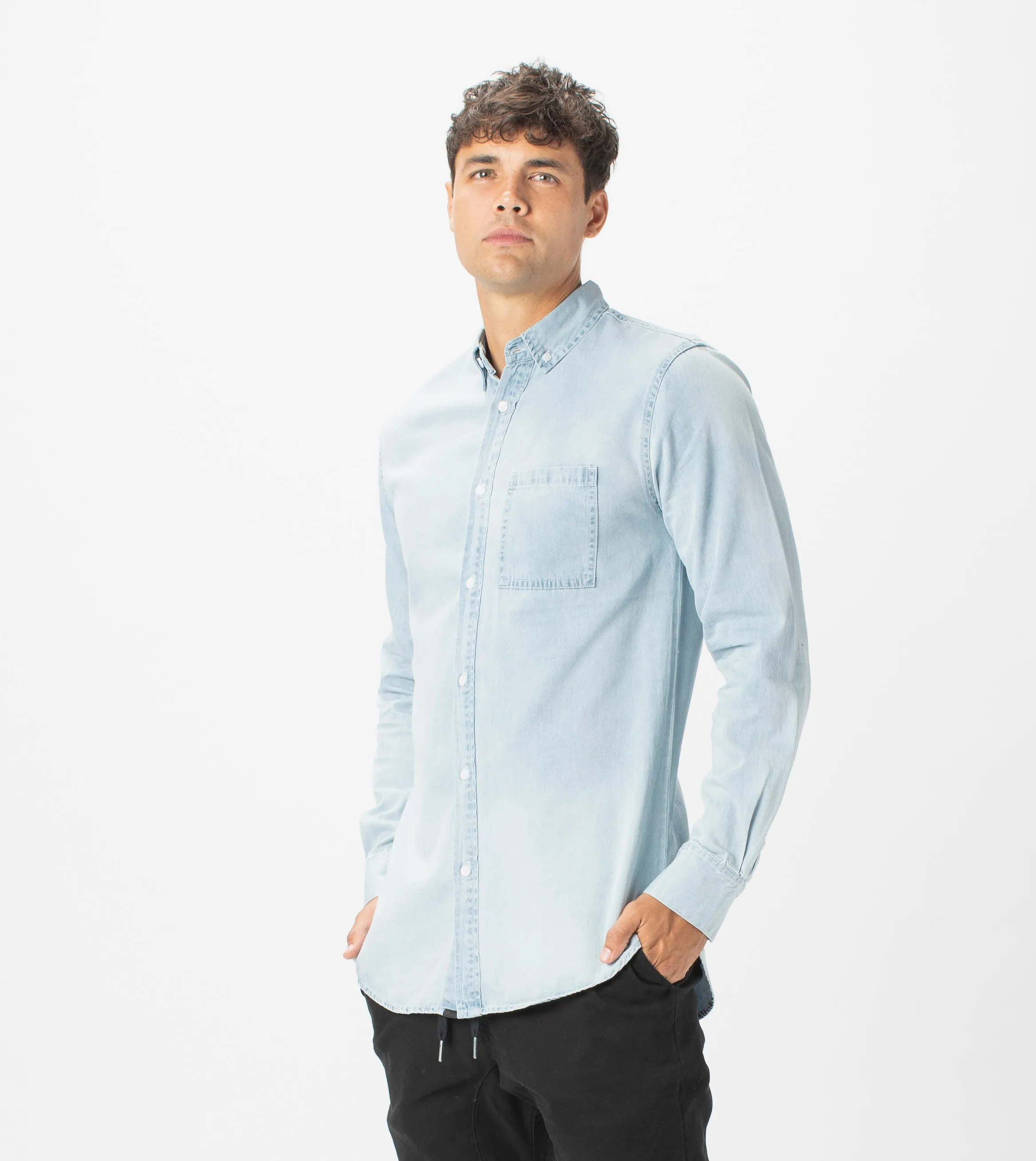 7 Foot Work Denim LS Shirt Original Blue sold by Zanerobe product image thumbnail 4