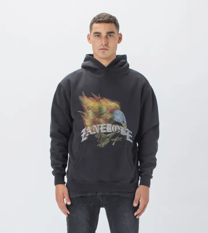 Eagle Lowgo Hood Sweat GD Black made by Zanerobe