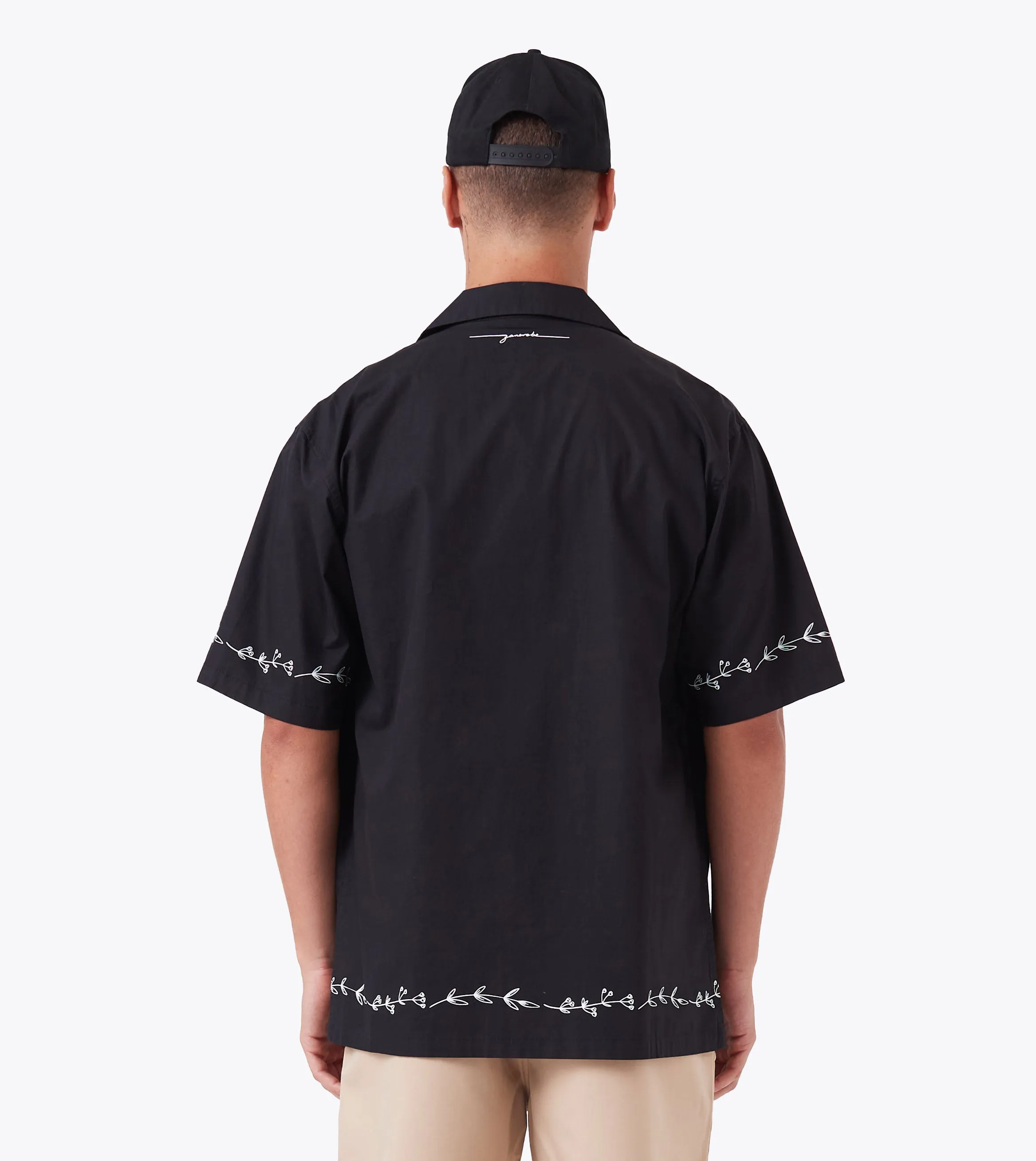 Vine Holiday SS Shirt Black sold by Zanerobe product image thumbnail 5