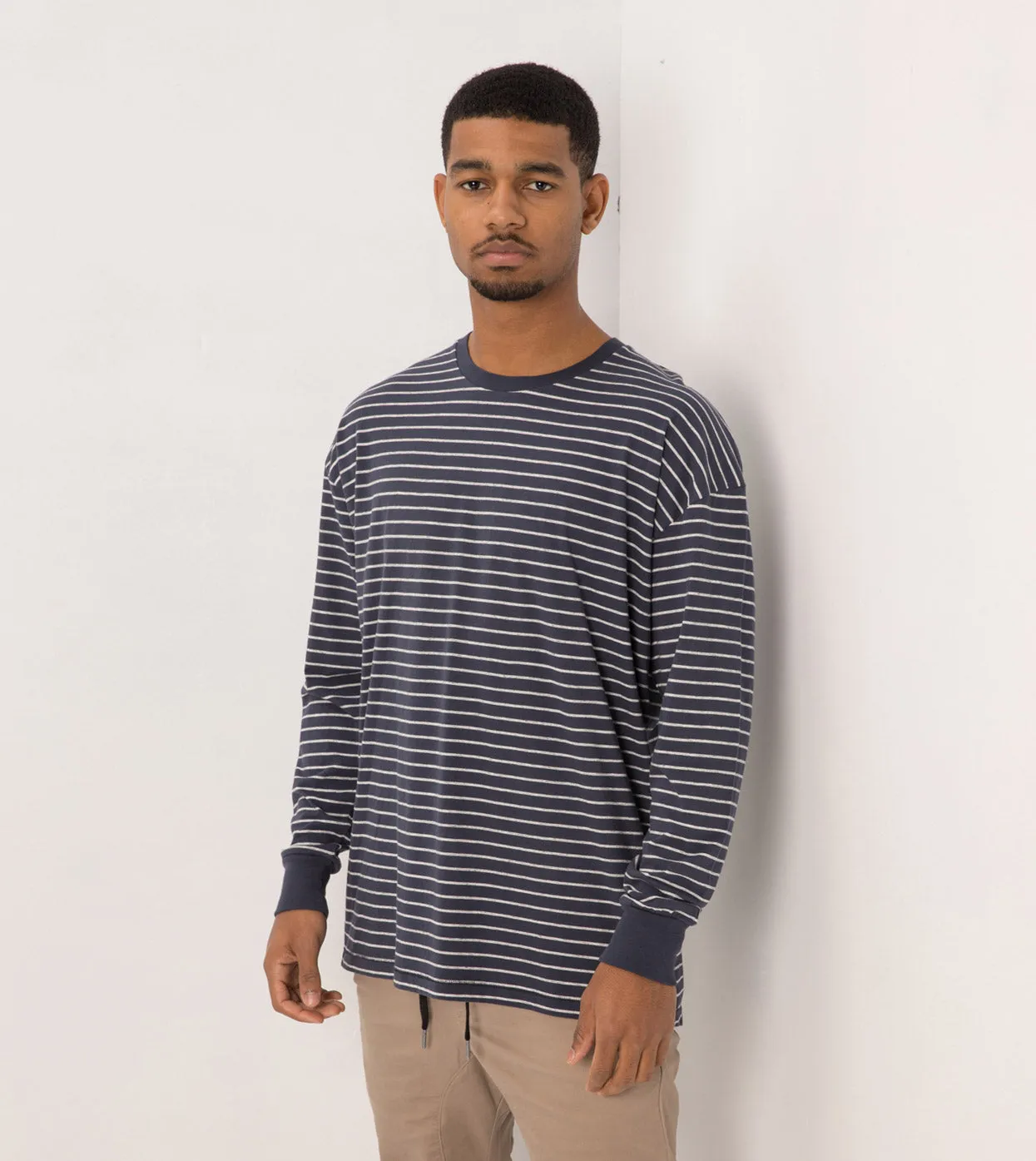 Stripe Rugger LS Tee Duke Blue/Storm Marle sold by Zanerobe product image thumbnail 2