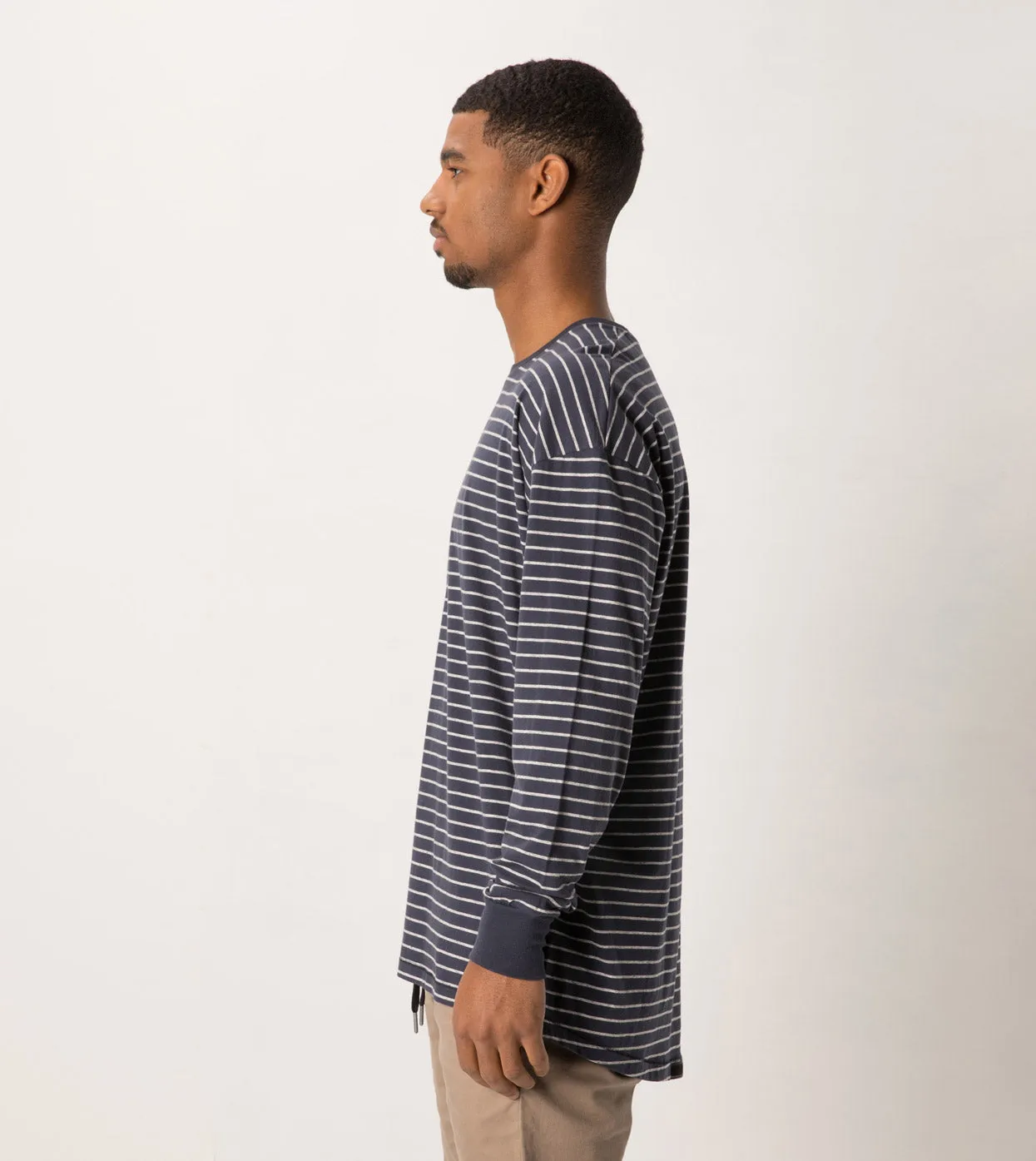 Stripe Rugger LS Tee Duke Blue/Storm Marle sold by Zanerobe product image thumbnail 4