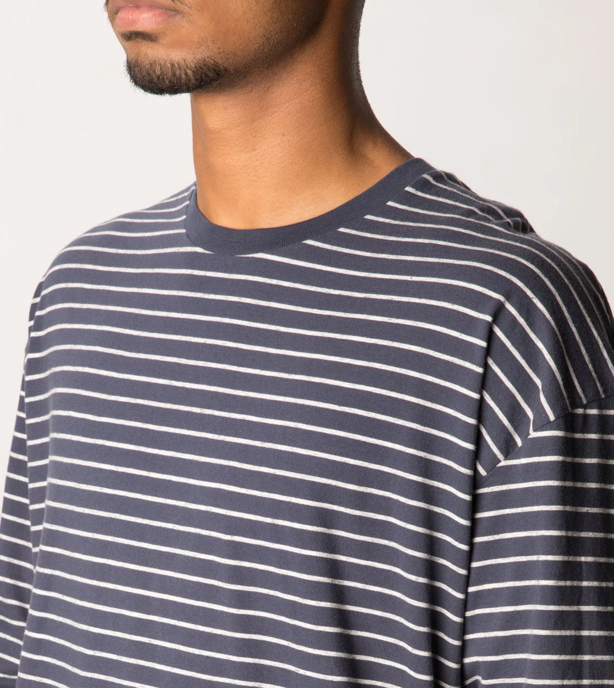 Stripe Rugger LS Tee Duke Blue/Storm Marle sold by Zanerobe product image thumbnail 3