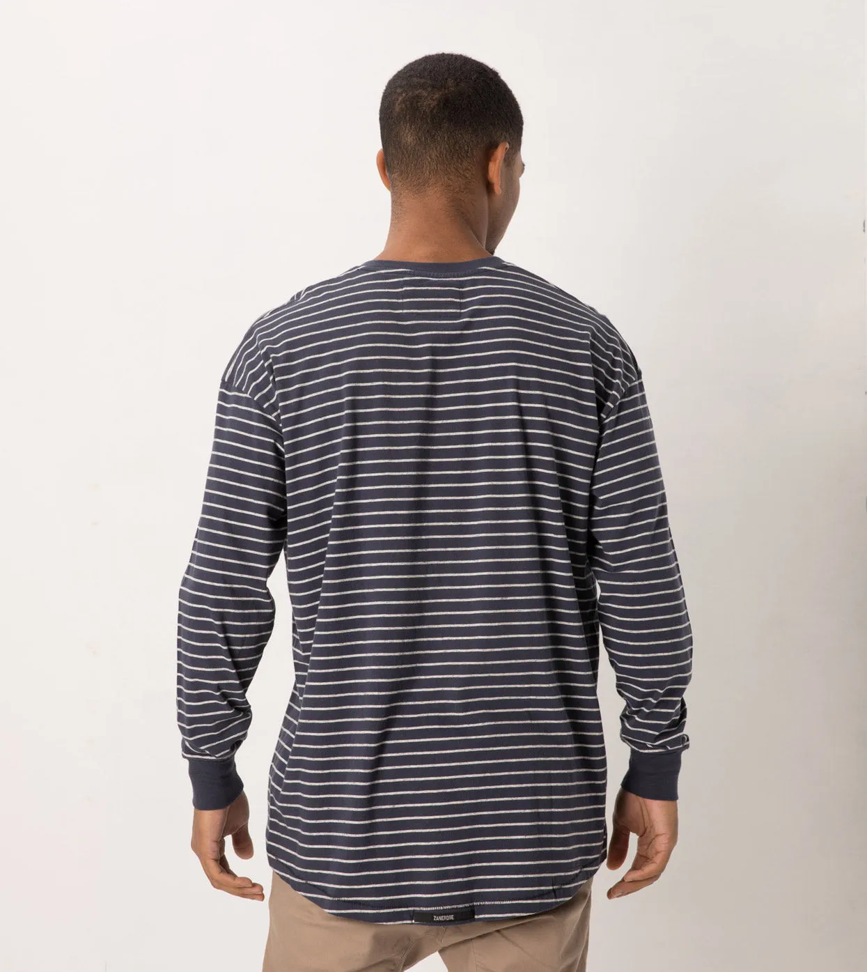 Stripe Rugger LS Tee Duke Blue/Storm Marle sold by Zanerobe product image thumbnail 5