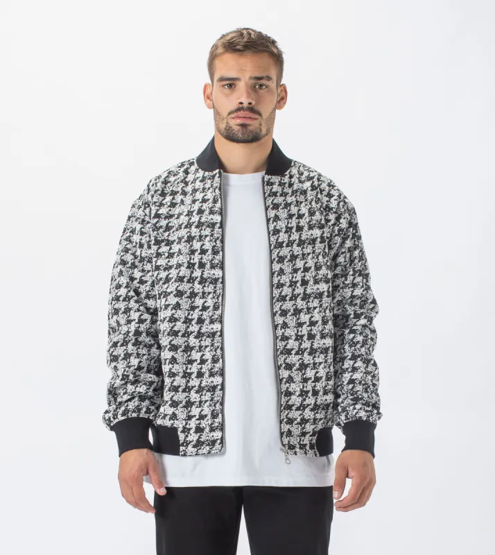 HT Zane Bomber Jacket Black/White sold by Zanerobe