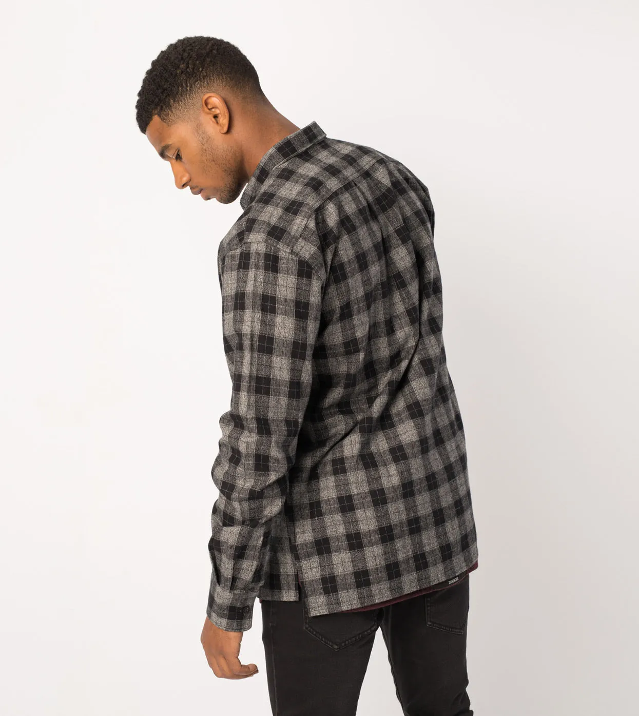 Flannel LS Shirt Black/Grey Marle - Sale sold by Zanerobe product image thumbnail 5