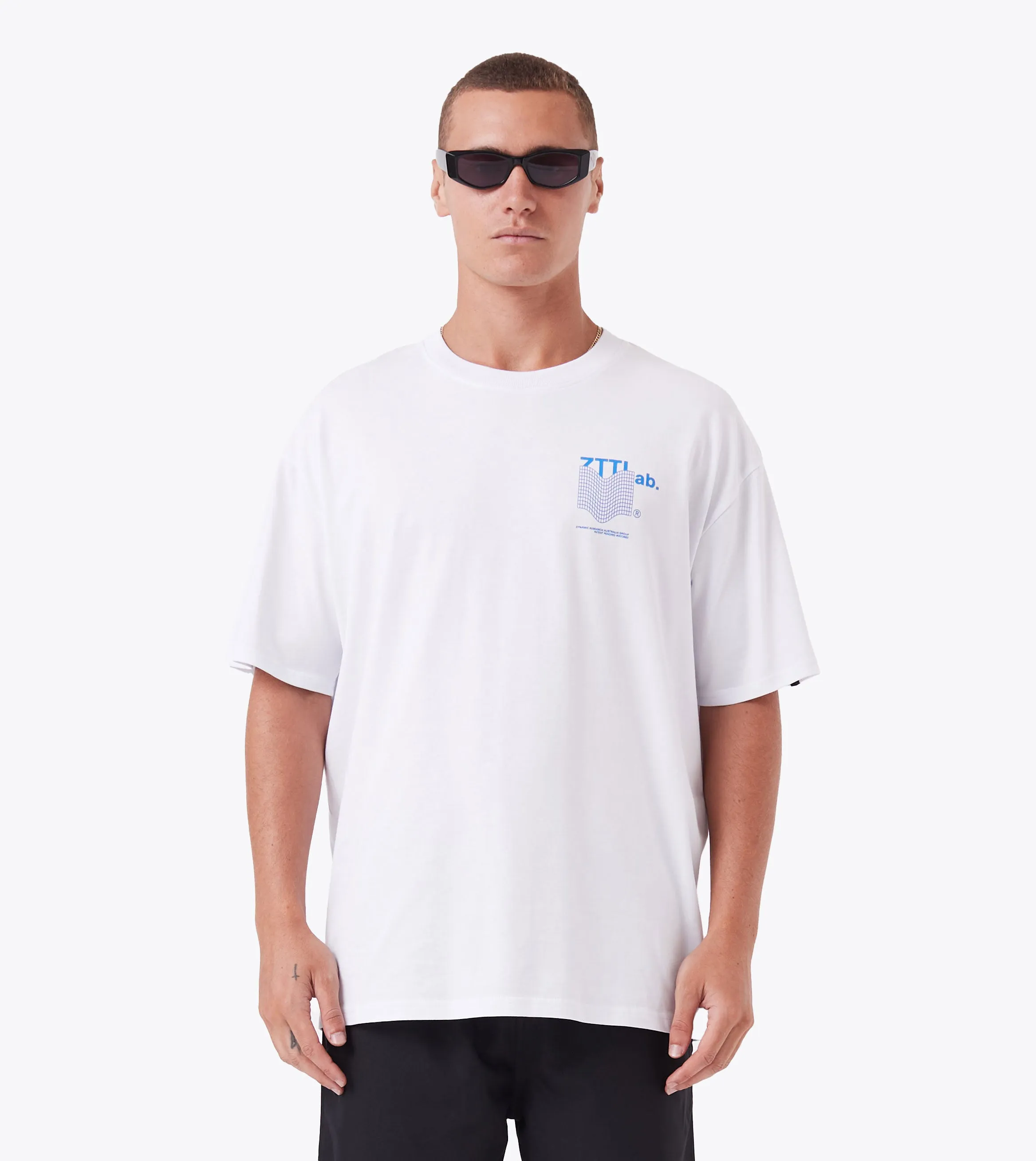 Tunnel Box Tee White sold by Zanerobe