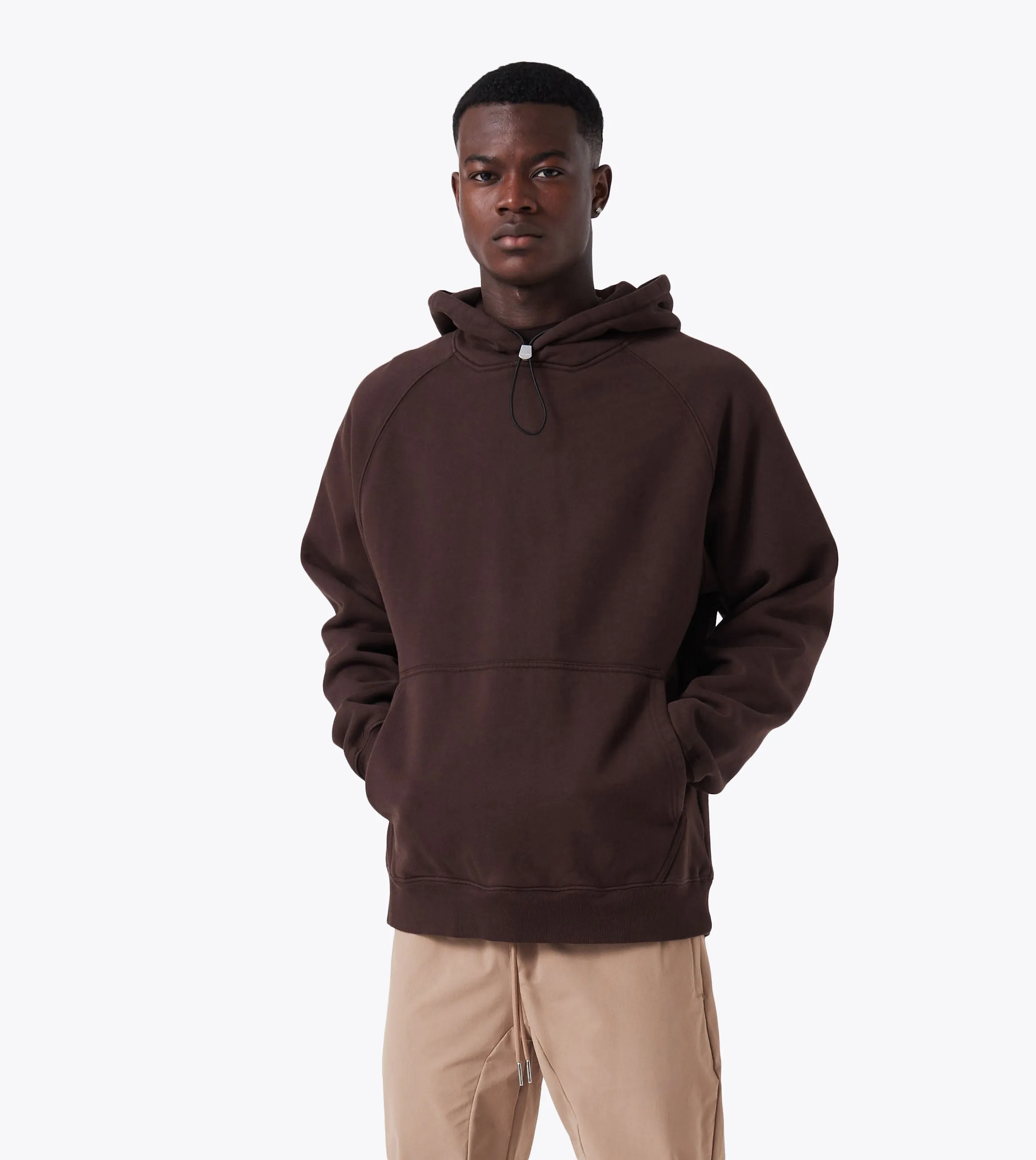 Lowgo Hood Sweat GD Dk Choc sold by Zanerobe