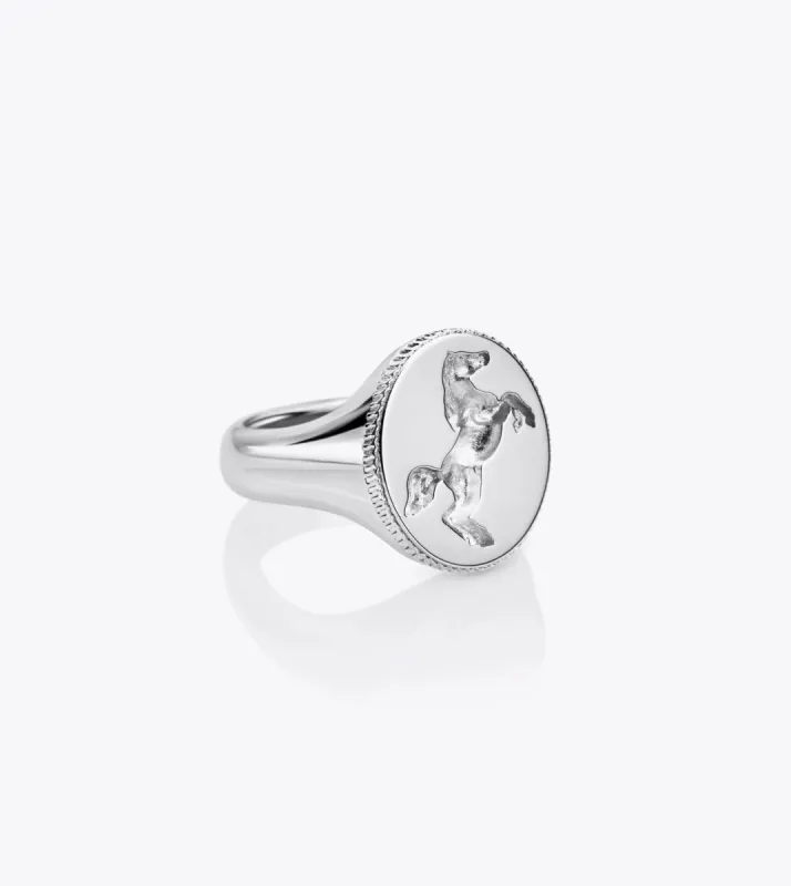 Howlet Steed Signet 925 Sterling Silver sold by Zanerobe