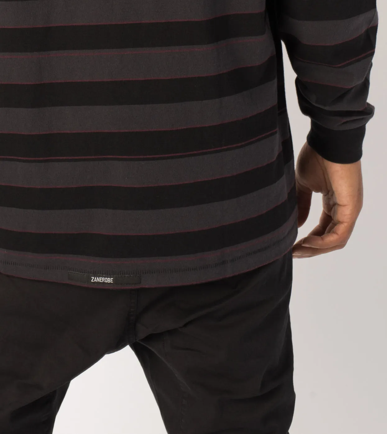 Hoop Box LS Tee Vintage Black/Black - Sale sold by Zanerobe product image thumbnail 3