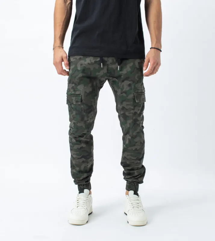 Sureshot Lightweight Cargo Jogger Dark Camo sold by Zanerobe