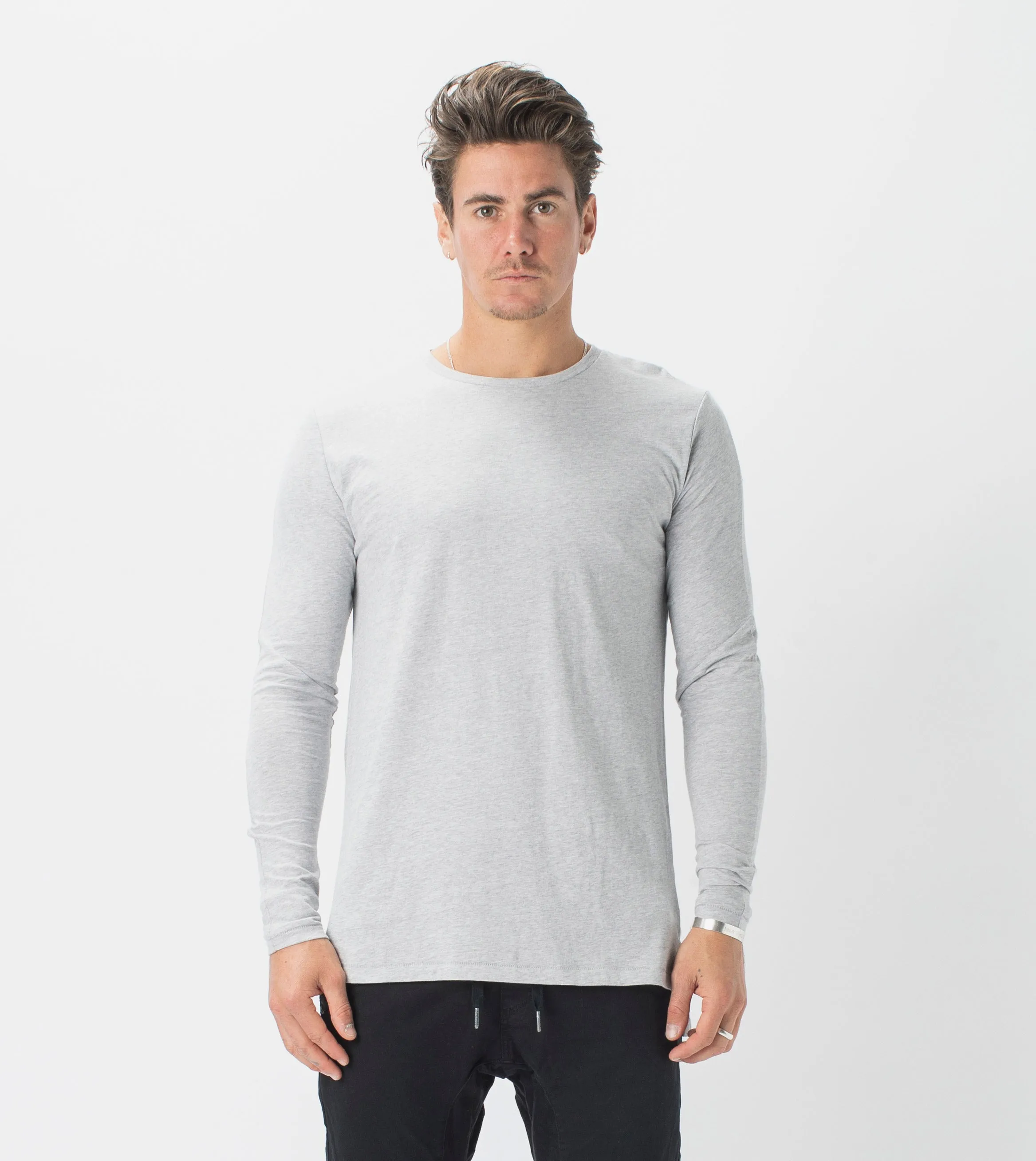 Flintlock LS Tee Silver Marle sold by Zanerobe