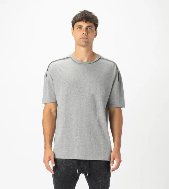 Drop Box Tee Dk Grey Marle sold by Zanerobe