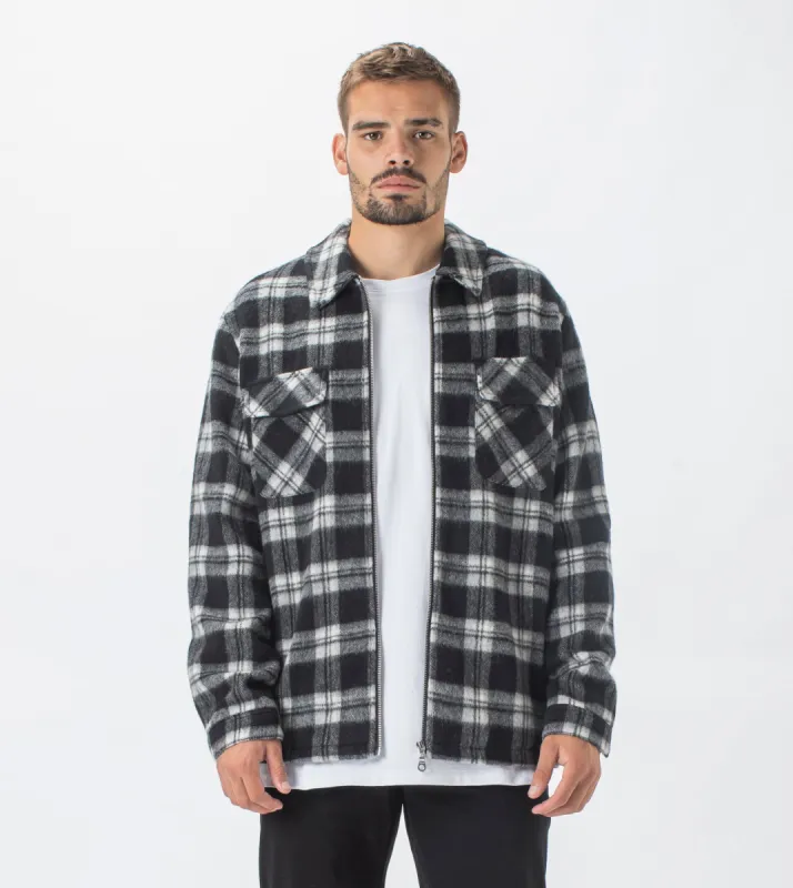 Plaid Work Jacket Grey sold by Zanerobe