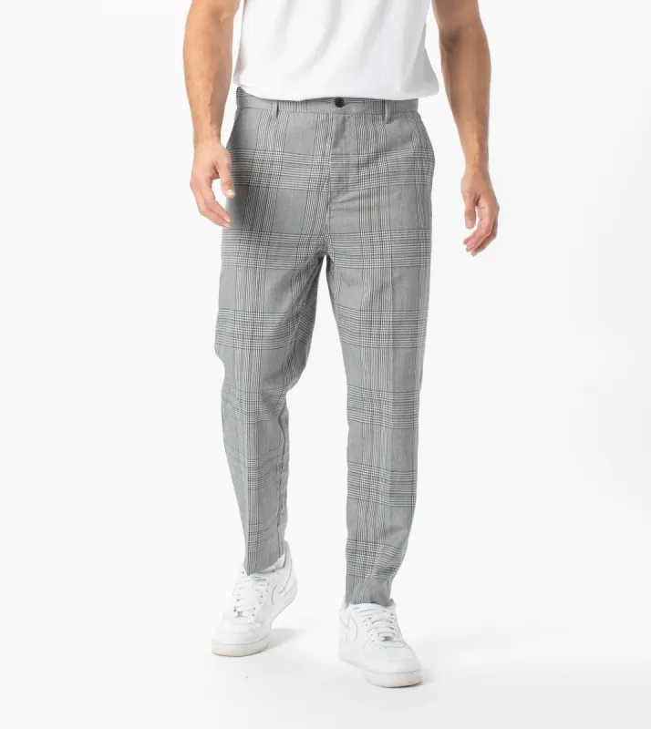 Jumpa Plaid Chino Pant Grey sold by Zanerobe