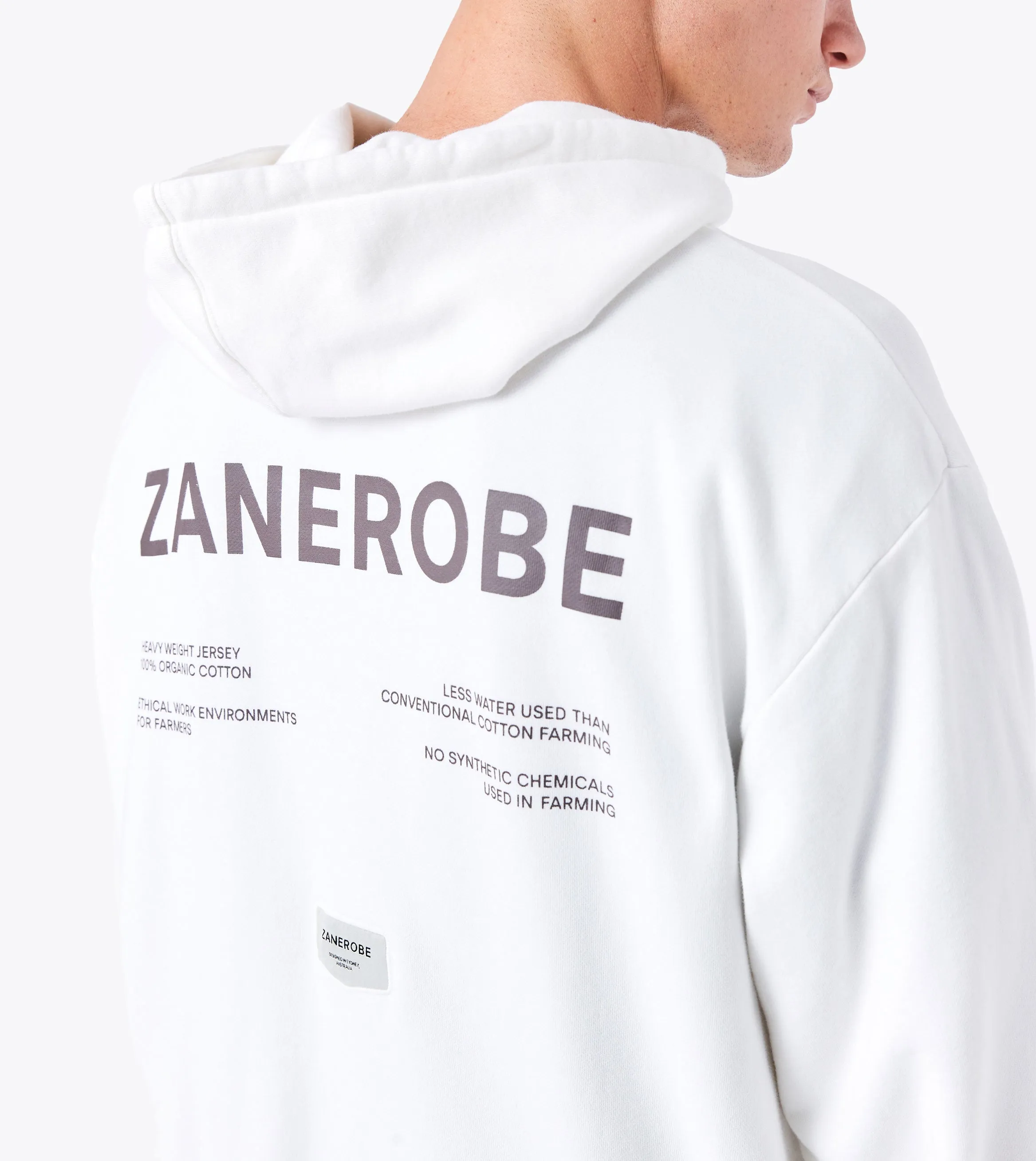 Label Orgo Hood Sweat Vintage White sold by Zanerobe product image thumbnail 3