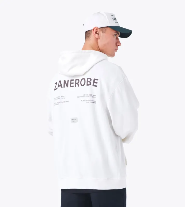 Label Orgo Hood Sweat Vintage White sold by Zanerobe