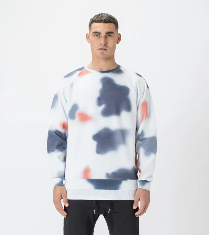 Patch Lowgo Raglan Crew Sweat White/Multi - Sale sold by Zanerobe
