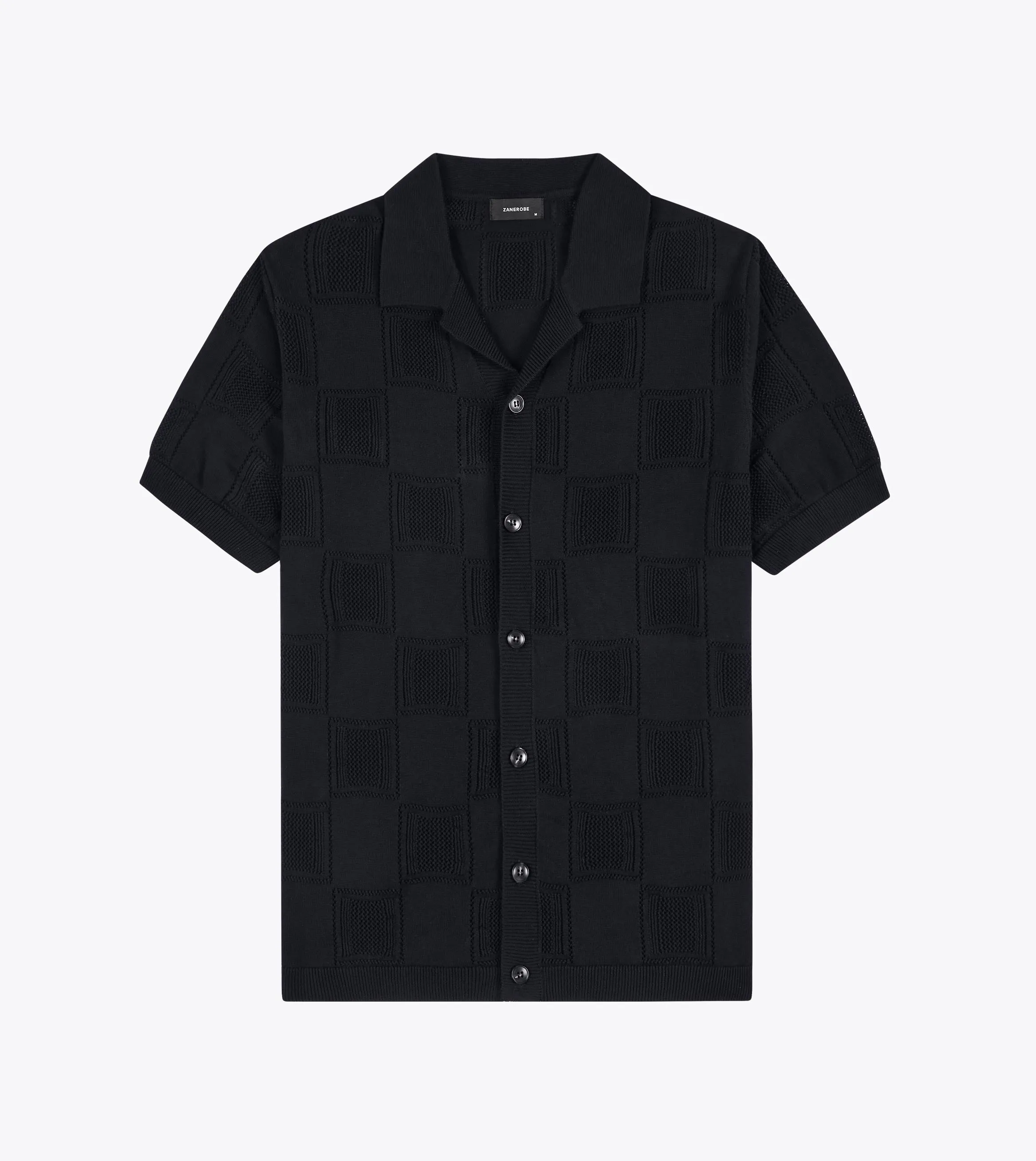 Check Knitted Shirt Black sold by Zanerobe product image thumbnail 5