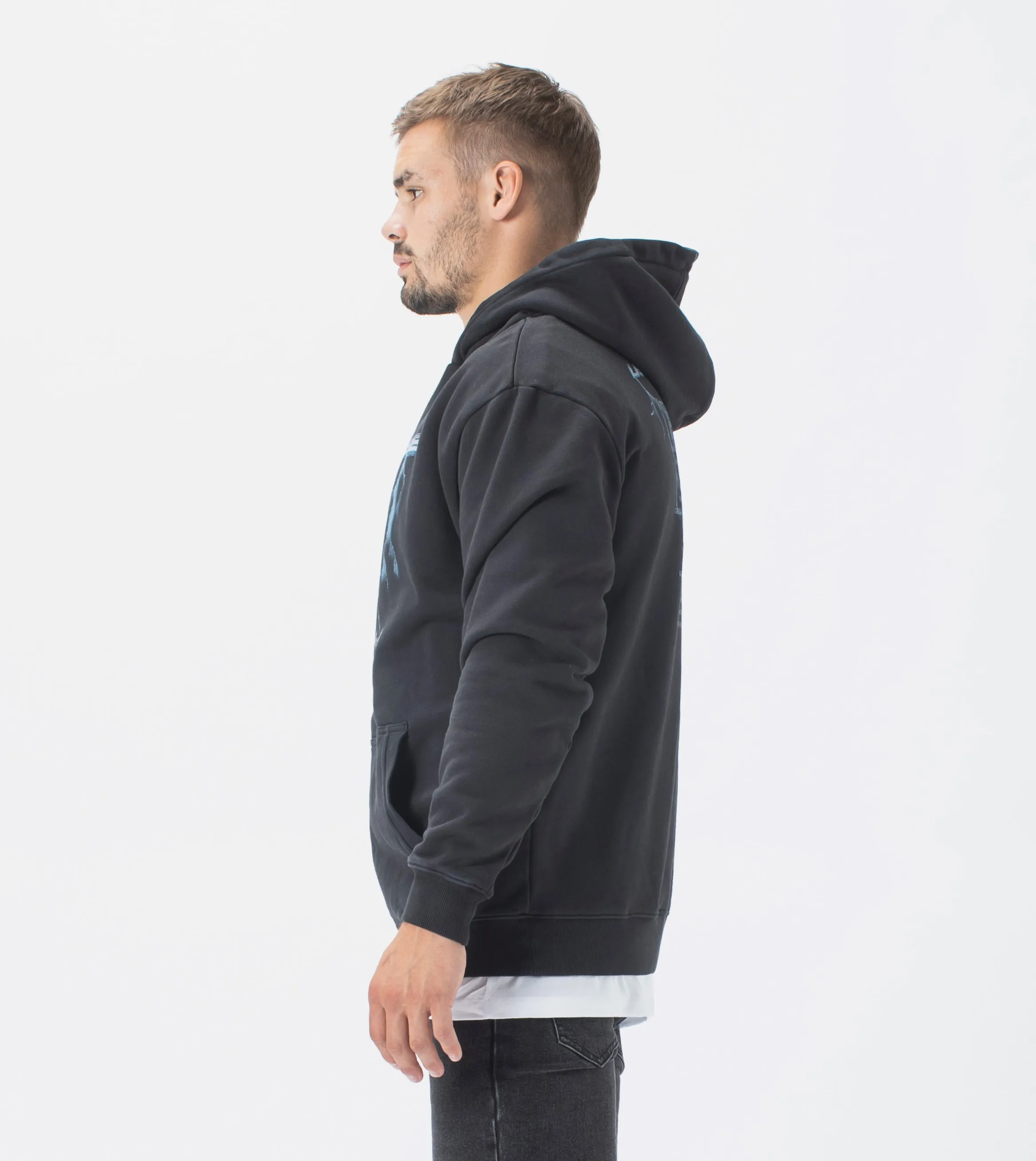 Wolf Hood Sweat GD Black sold by Zanerobe product image thumbnail 4