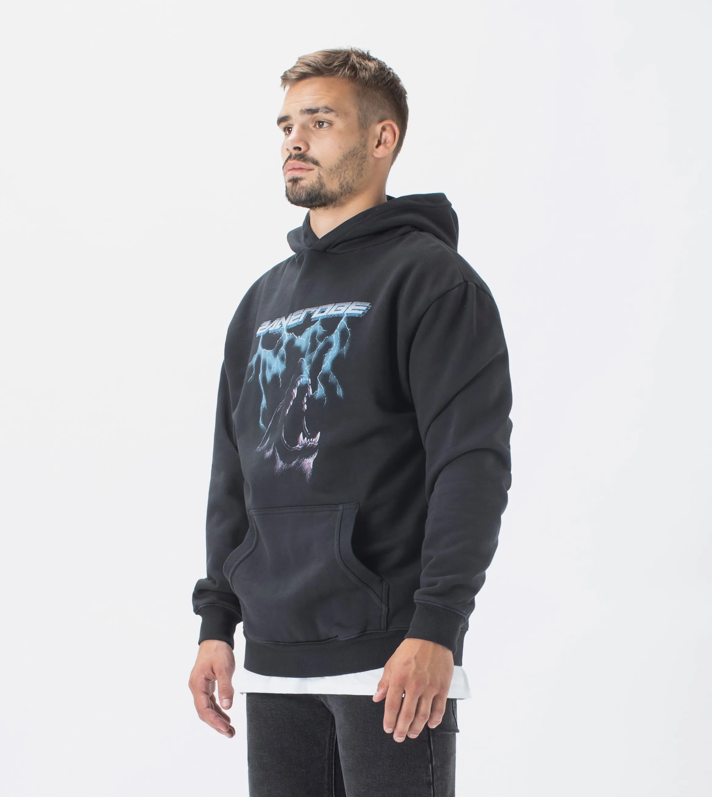 Wolf Hood Sweat GD Black sold by Zanerobe product image thumbnail 2