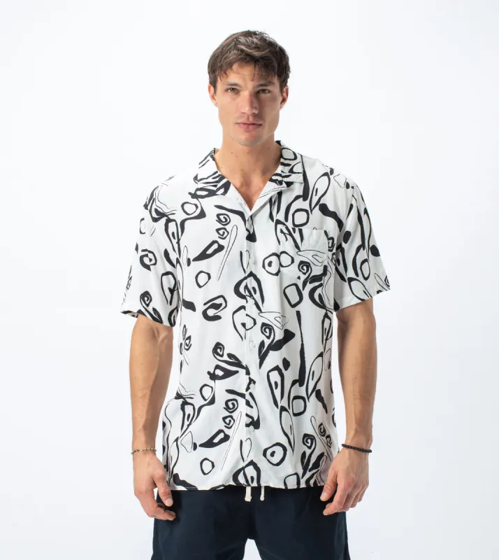 Wes Bloc SS Shirt Milk sold by Zanerobe