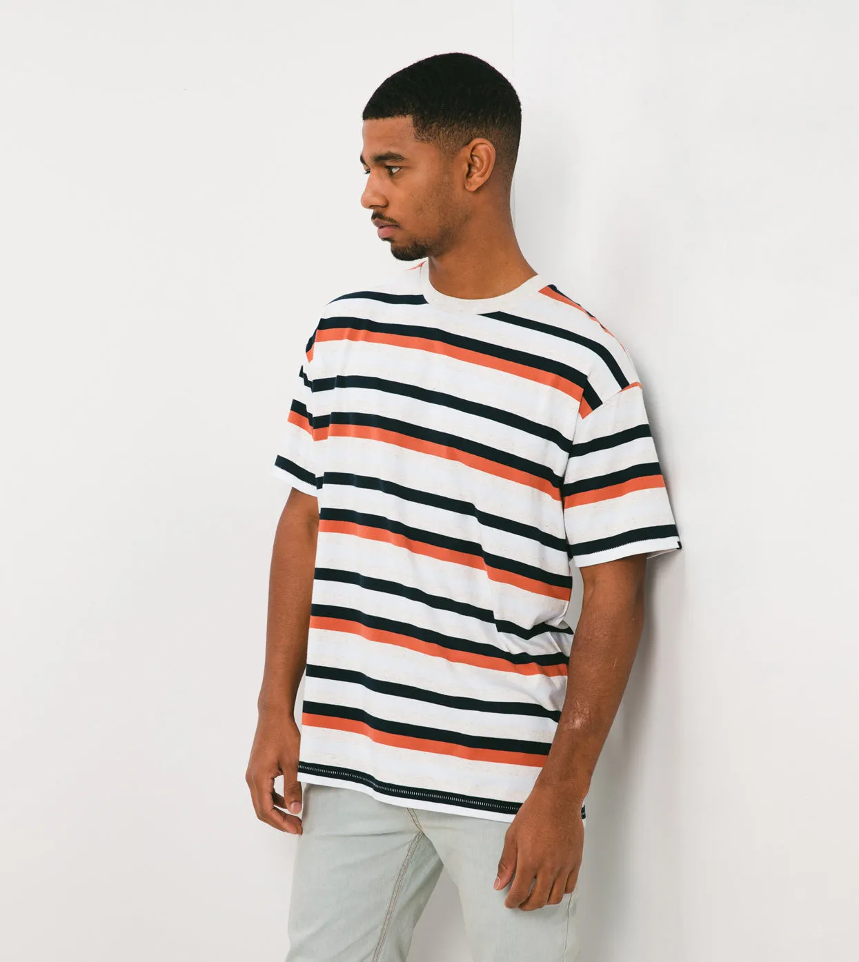 Quad-Stripe Box Tee White Marle/Clay - Sale sold by Zanerobe product image thumbnail 2