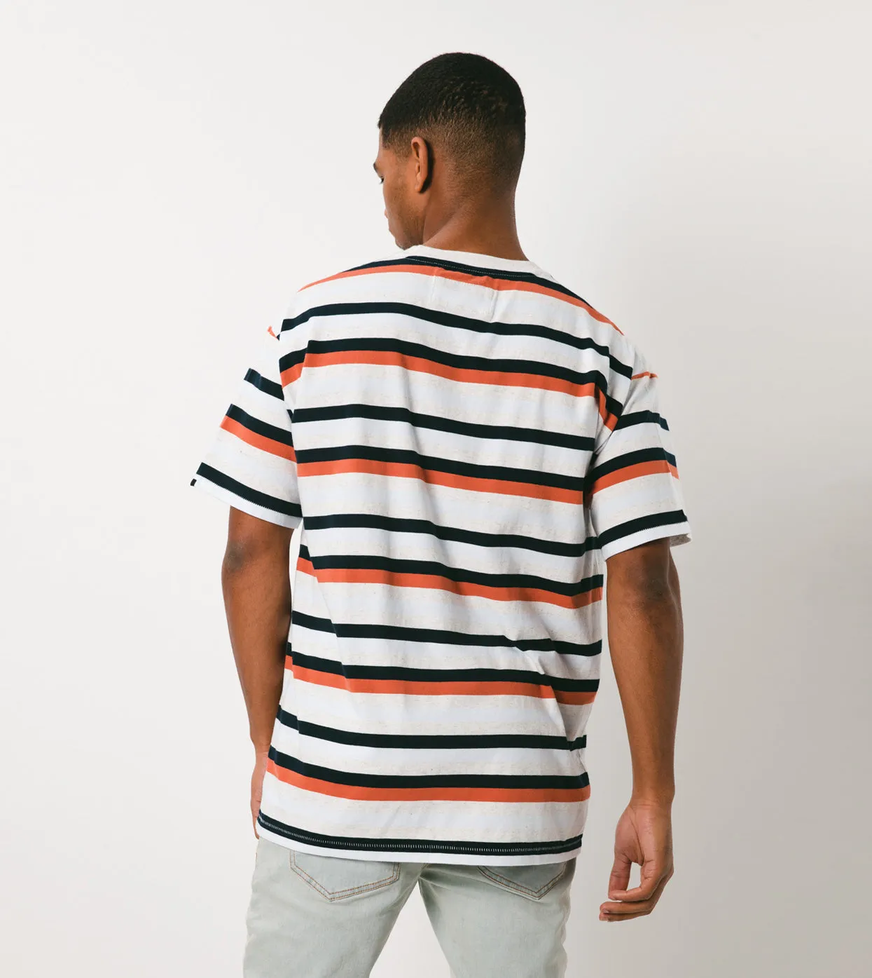 Quad-Stripe Box Tee White Marle/Clay - Sale sold by Zanerobe product image thumbnail 5