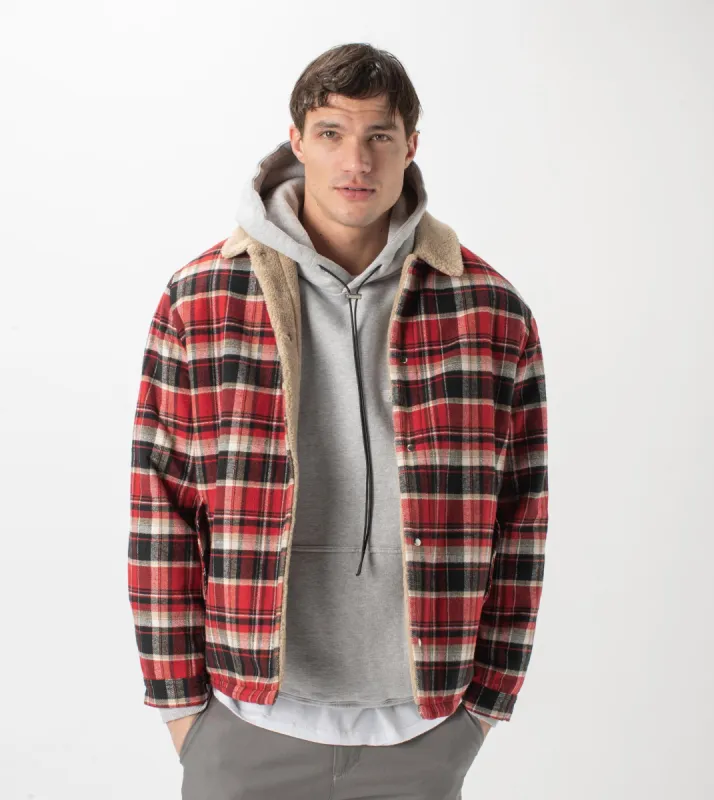 Sherpa Work Jacket Black/Apple sold by Zanerobe