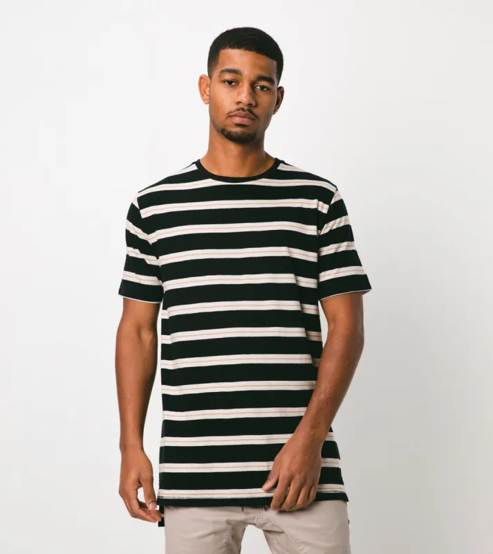 Stripe Flintlock Tee Black/Shell sold by Zanerobe