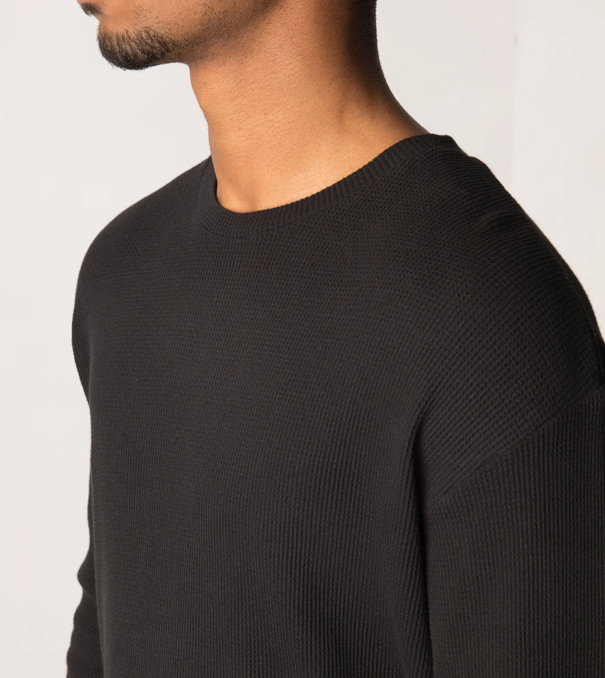 Waffle Rugger LS Tee Black sold by Zanerobe product image thumbnail 3