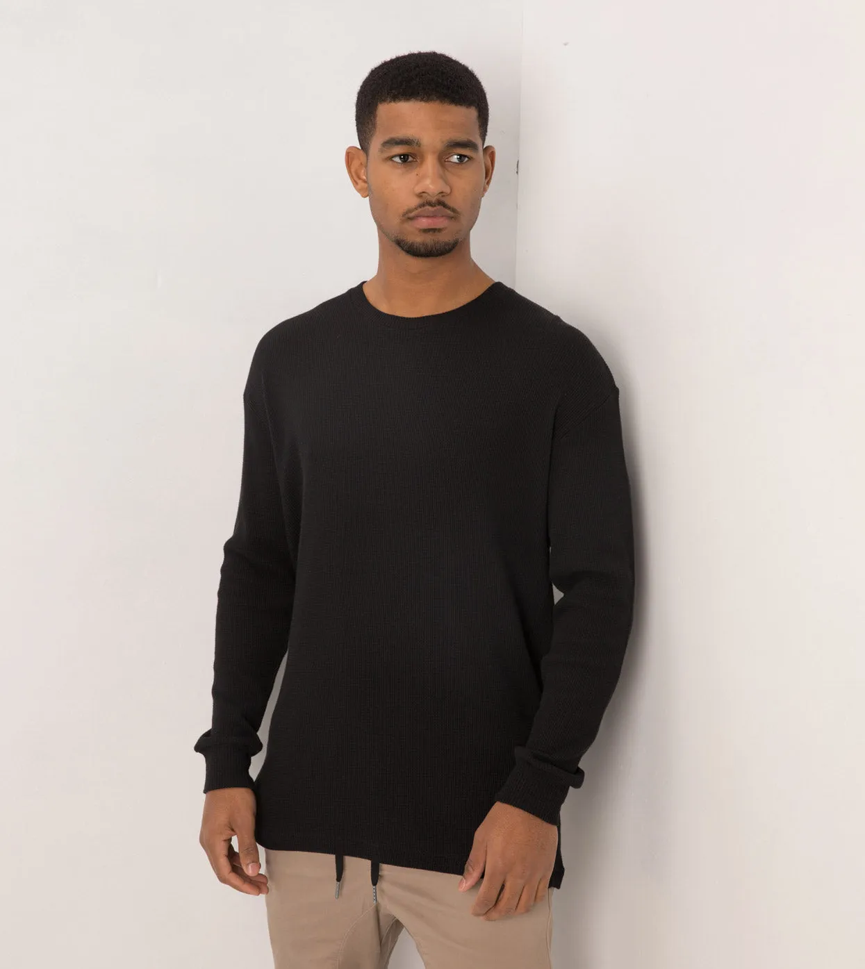Waffle Rugger LS Tee Black sold by Zanerobe product image thumbnail 2