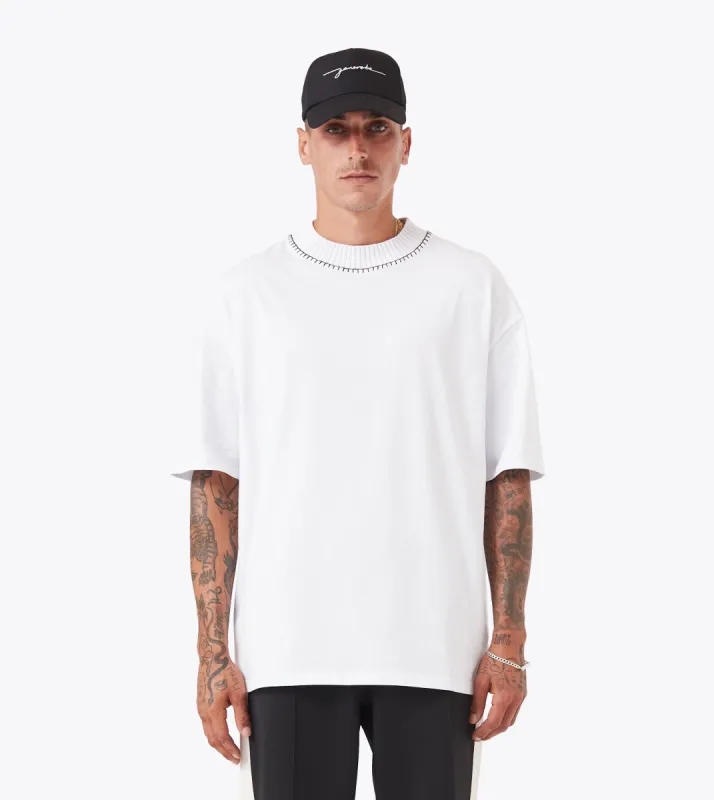 Stitched Lounge Tee White sold by Zanerobe