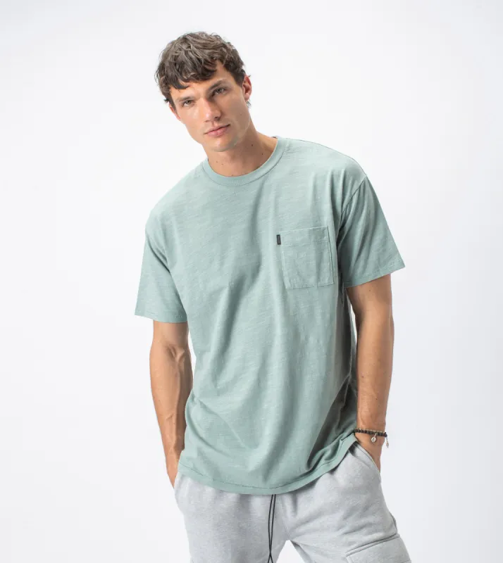 Slub Box Pocket Tee Mint sold by Zanerobe