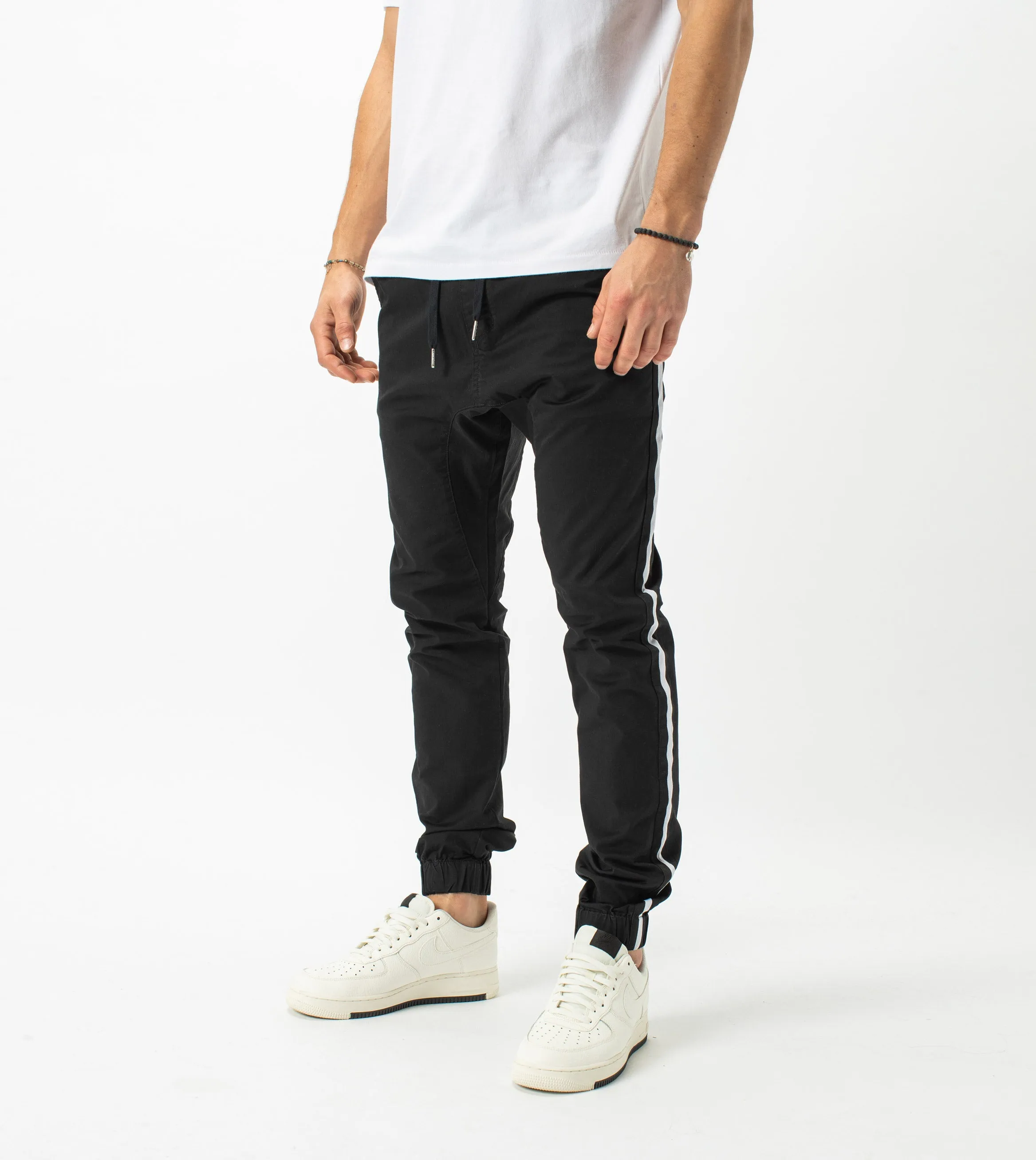 Sureshot Sideline Lightweight Jogger Black/White sold by Zanerobe