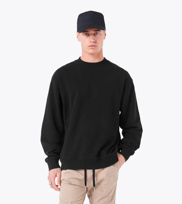 Orgo Crew Sweat Black sold by Zanerobe