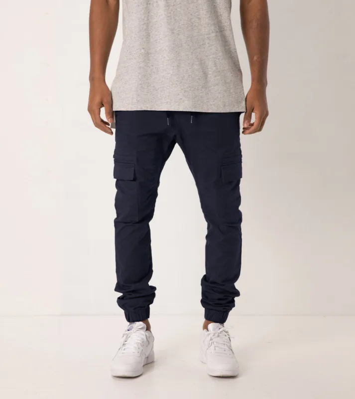 Sureshot Cargo Jogger Navy sold by Zanerobe