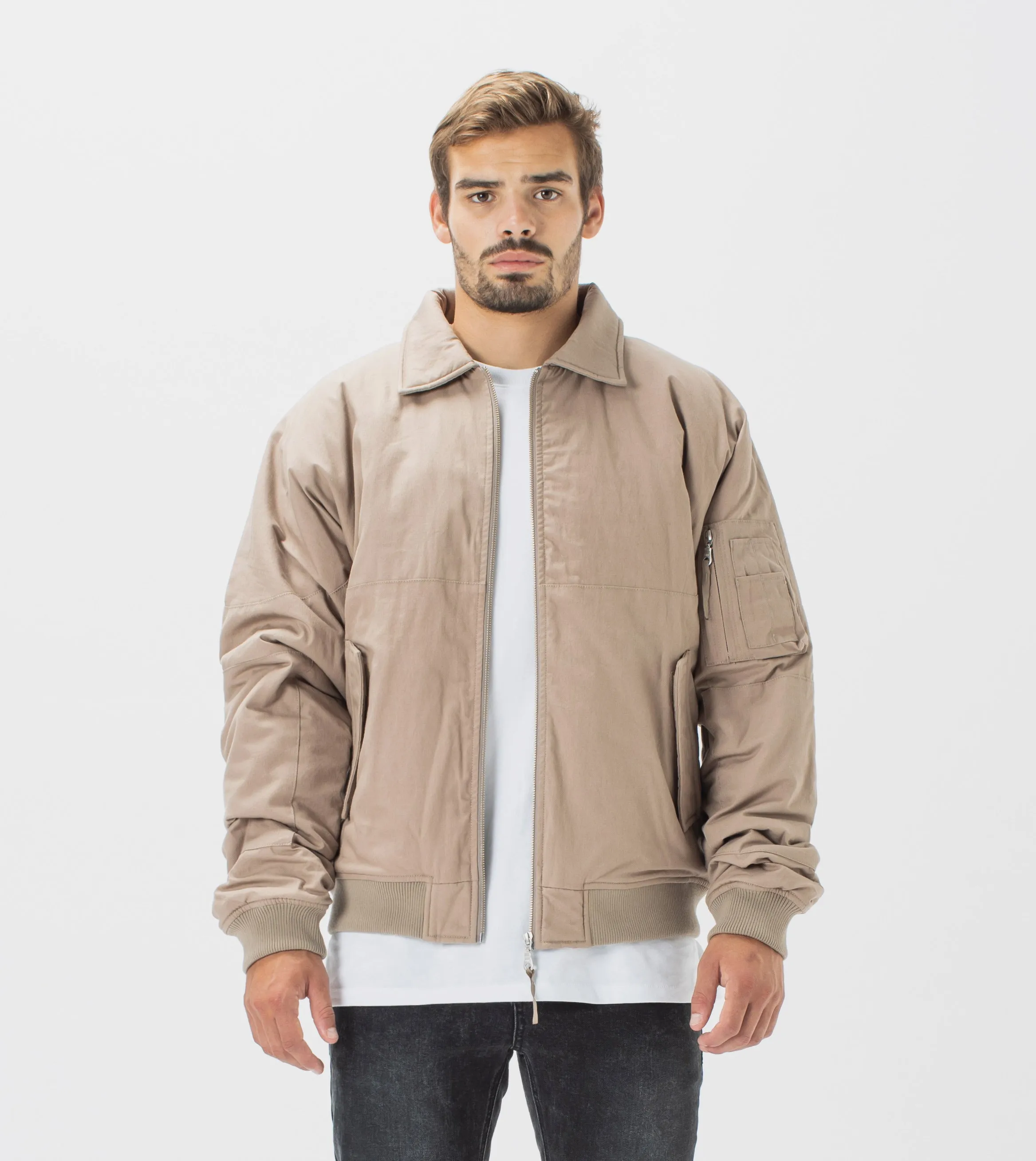 Militat Bomber Jacket Sandstone sold by Zanerobe