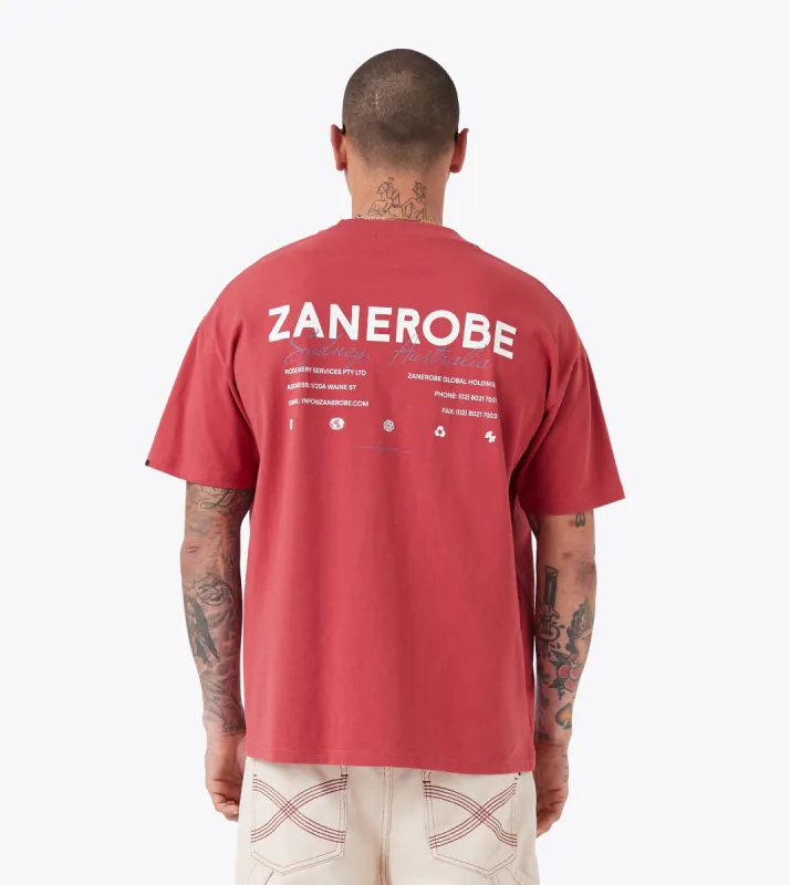 ZR Box Tee Cherry sold by Zanerobe