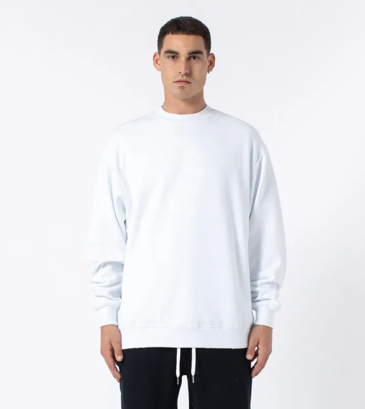 Ripped Orgo Crew Sweat White made by Zanerobe