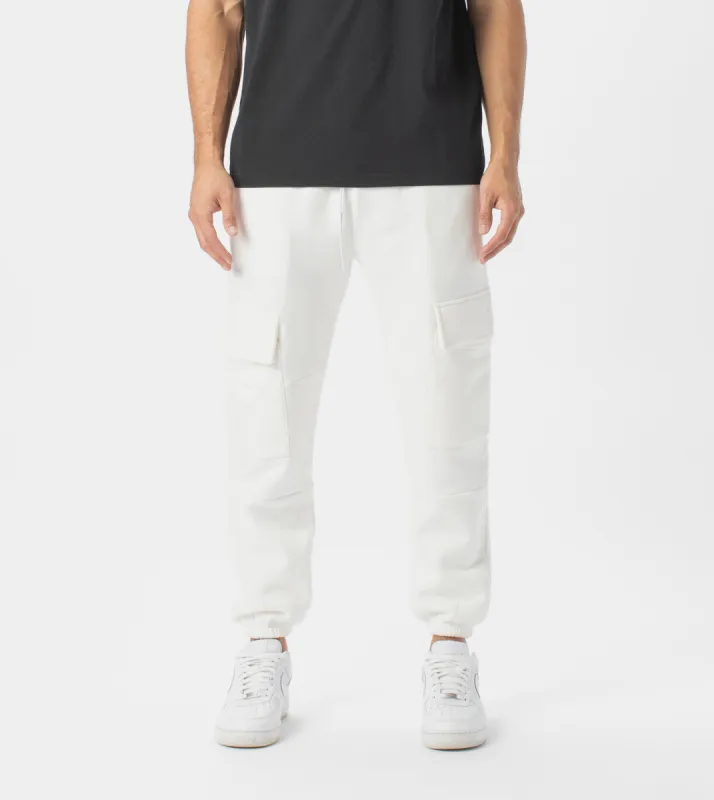 Jumpa Cargo Sweat Fleece Jogger Milk sold by Zanerobe