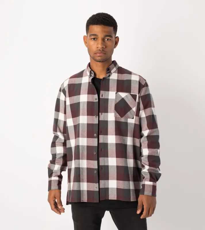 Flannel LS Shirt Port/Vintage Black - Sale sold by Zanerobe