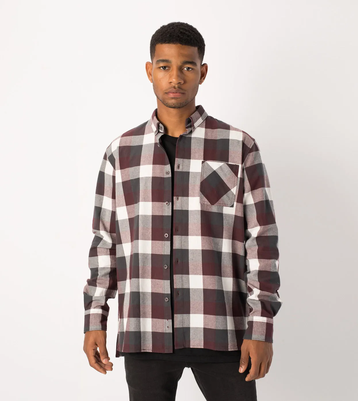 Flannel LS Shirt Port/Vintage Black - Sale sold by Zanerobe