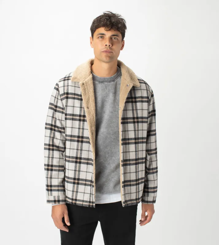 Sherpa Work Jacket Ash/Sandstone sold by Zanerobe