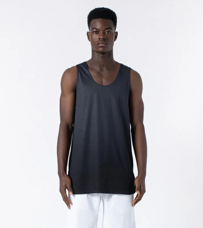 Ombre Mesh Rugger Tank Black/Grey sold by Zanerobe