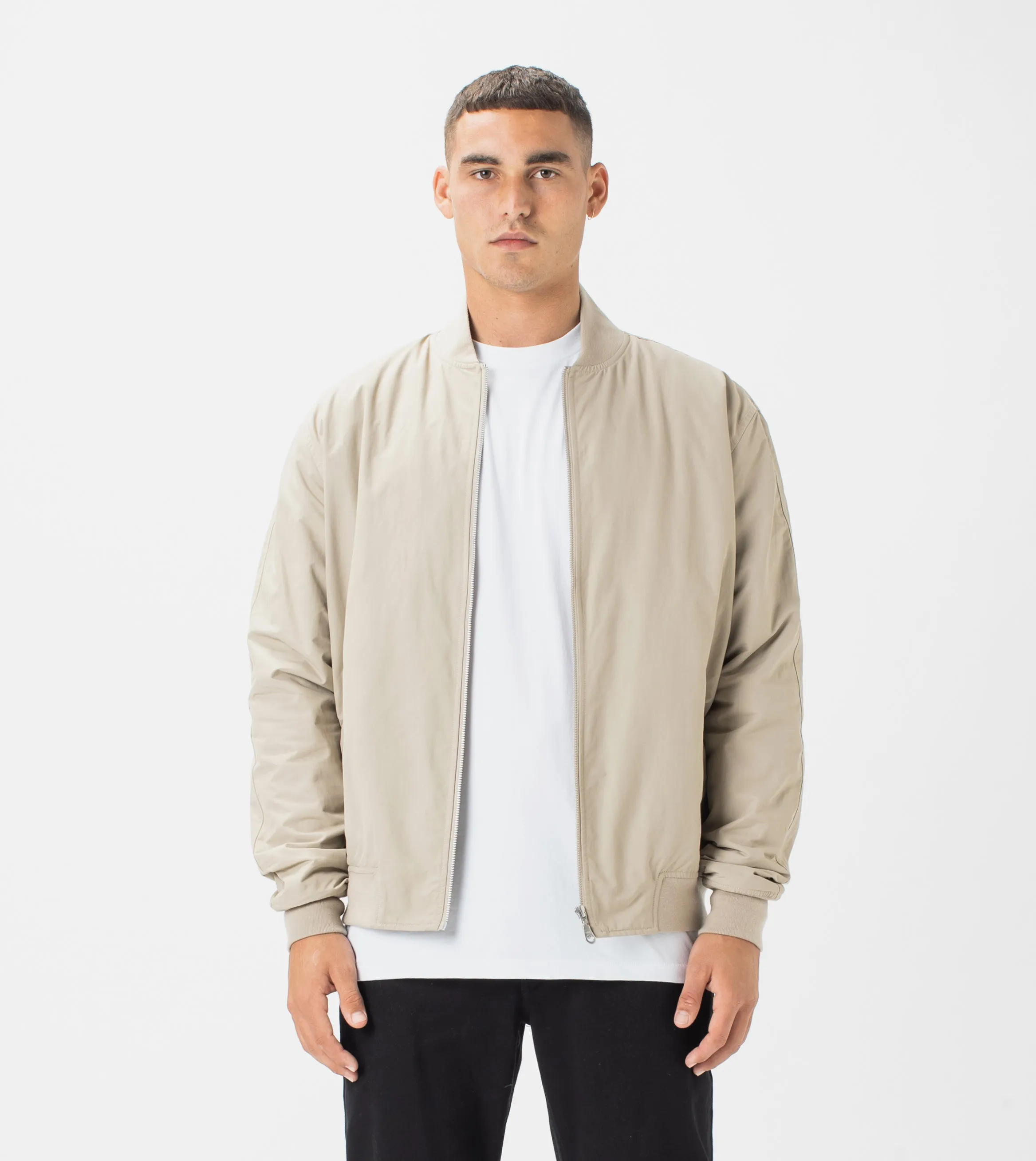Zane Bomber Jacket Oat sold by Zanerobe