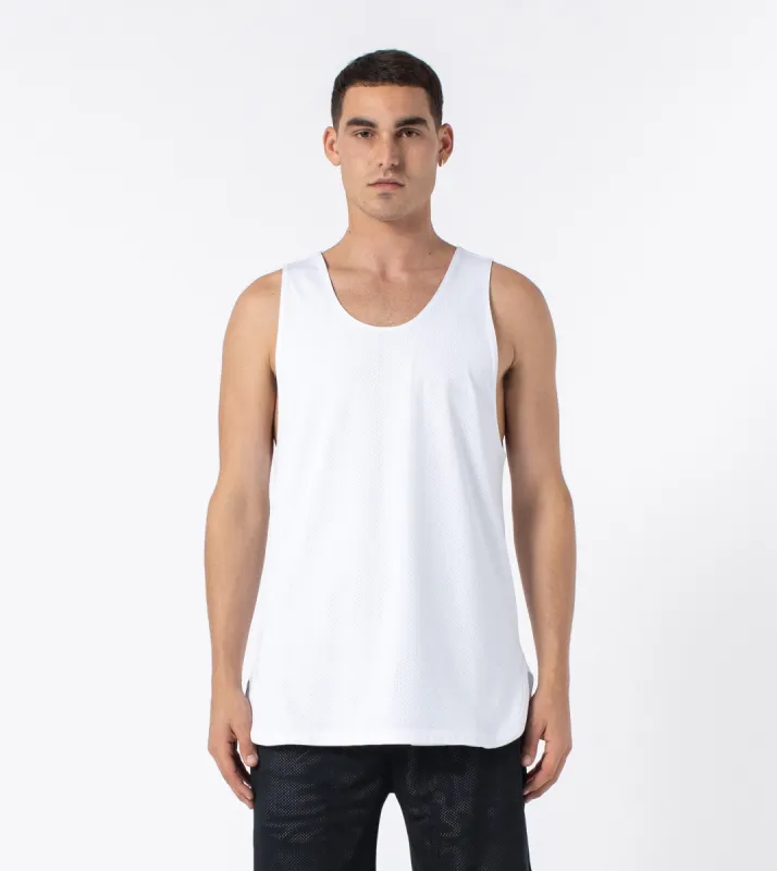 Mesh Rugger Tank White sold by Zanerobe