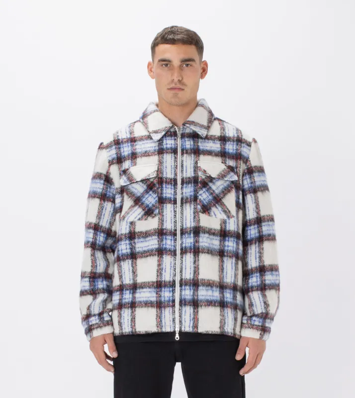 Plaid Work Jacket Milk/Brown sold by Zanerobe